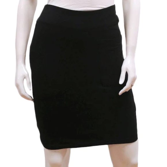 Canadian Gilmour Vancouver Black Stretchy Pull-on Bamboo Skirt - Picture 1 of 11